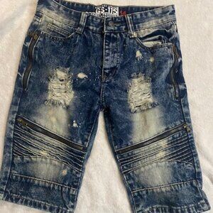 GS-115 Boys Moto Size 14 Denim Jeans Shorts